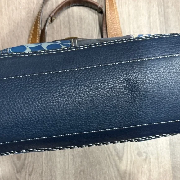 Coach Patchwork Shoulder Bag - Blue and Tan - Picture 2 of 5